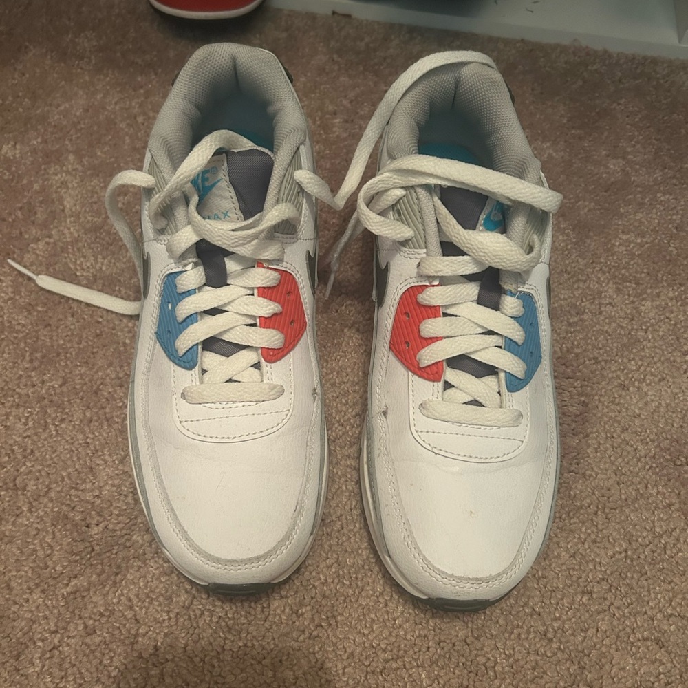 Kids White and Multicolor Sneakers